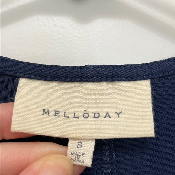 MELLODAY Deep Blue Sleeveless Tank Top & Wide Leg Trouser Pants Set - Size Small - Picture 5 of 16